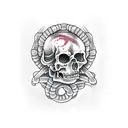 caveira e cobra  tattoo design idea