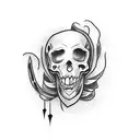 caveira e cobra  tattoo design idea