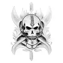 caveira e cobra  tattoo design idea