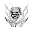 caveira e cobra  tattoo design idea