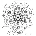 flores con constelaciones y rayas  tattoo design idea