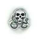 Snake skull goth tattoo design idea