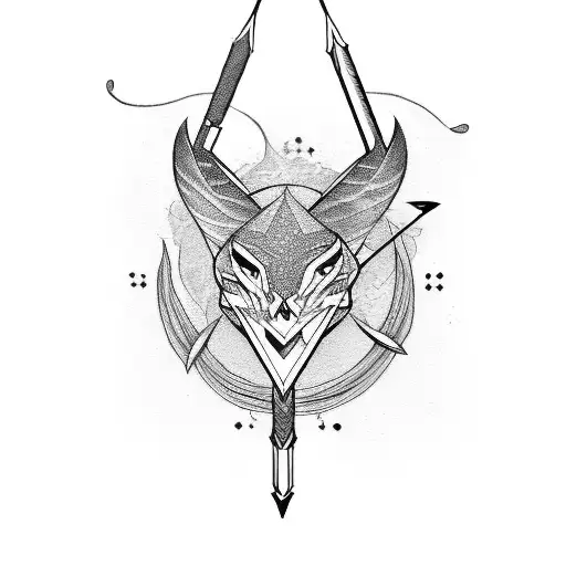 bow and arrow tattoo design idea