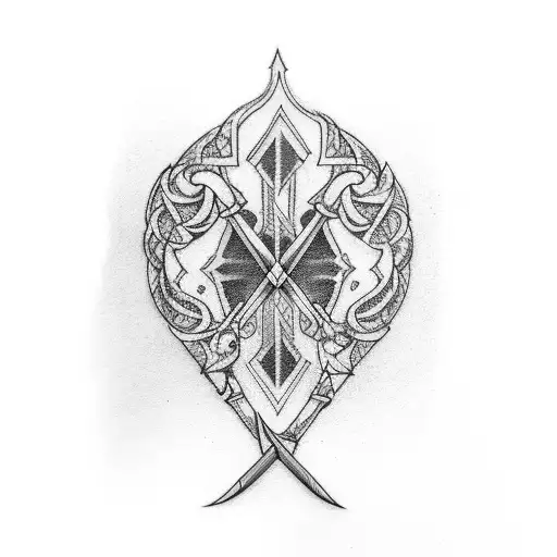 bow and arrow tattoo design idea