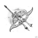 bow and arrow tattoo design idea