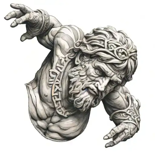 Ancient Greek god on hand with date of birth 2004 tattoo design idea