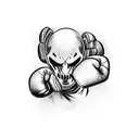 Boxing, determination, gloves, handwraps, blood tattoo design idea