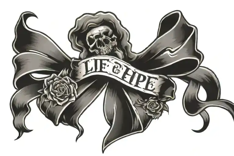 while there is life, there is hope with the o being the brain tumor ribbon tattoo design idea
