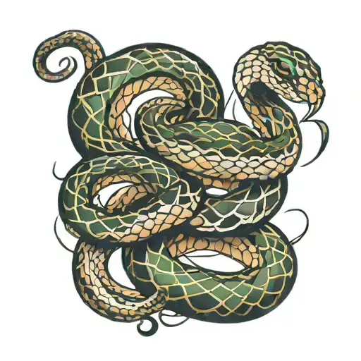 snake strike tattoo design idea
