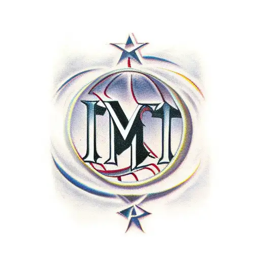 letters M and C and 8 with black  shadows tattoo design idea
