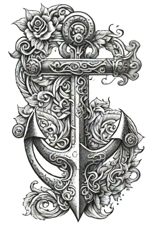 anchor with greek god tattoo design inspired tattoo design idea