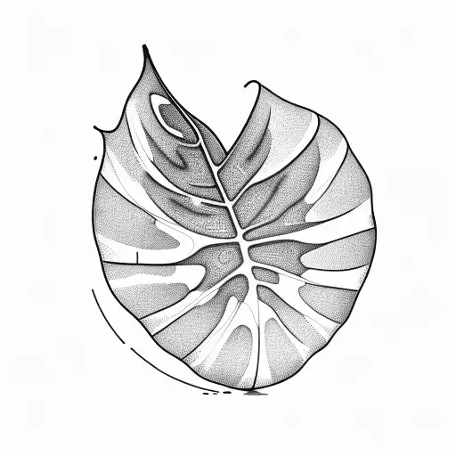 glas vase with a reflection of light and shadow filled with water into which two realistic monstera deliciosa tattoo design idea