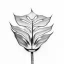 glas vase with a reflection of light and shadow filled with water into which two realistic monstera deliciosa tattoo design idea