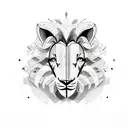 half lamb half lion with words as background tattoo design idea