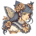 girl in navy colored lolita fashion  tattoo design idea