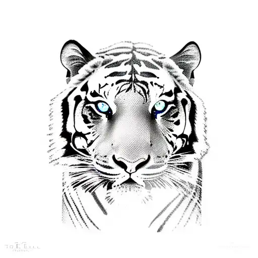 back tattoo, thin, full length, color, landscape, waterfall, tiger, mountain tattoo design idea