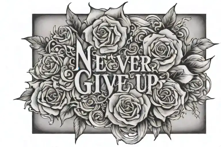 Never give up. tattoo design idea