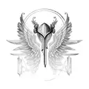 sword with wings  tattoo design idea