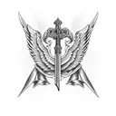 sword with wings  tattoo design idea