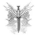sword with wings  tattoo design idea