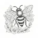simple bee tattoo design idea