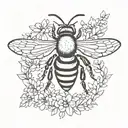 simple bee tattoo design idea
