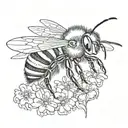 simple bee tattoo design idea