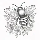 simple bee tattoo design idea