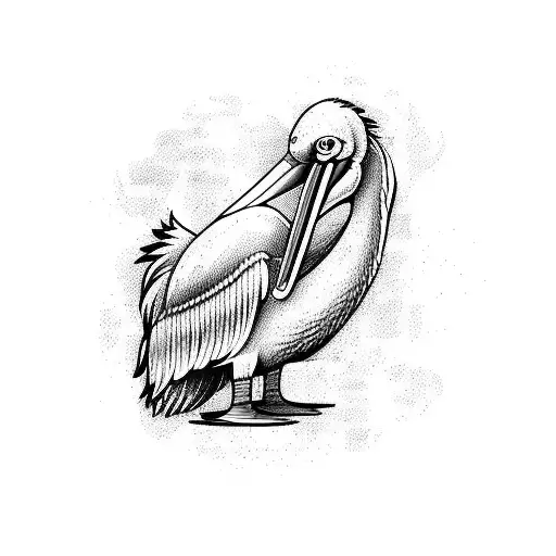 cartoon pelican boxer fighting tattoo design idea