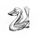 cartoon pelican boxer tattoo design idea