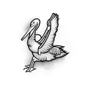 cartoon pelican boxer tattoo design idea