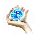 two hands holding the four elements fire, earth, air and water tattoo design idea