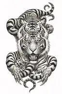 Tiger with scorpion soviet union 1986 tattoo design idea