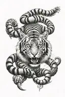 Tiger with scorpion soviet union 1986 tattoo design idea