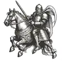 crusader knight fighting tattoo design idea