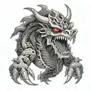 kaido dragon form one piece anime tattoo design idea