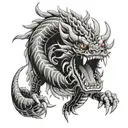 kaido dragon form one piece anime tattoo design idea