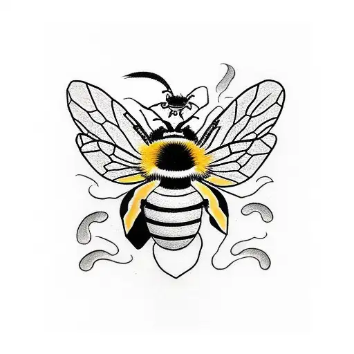 bee japanese style  tattoo design idea