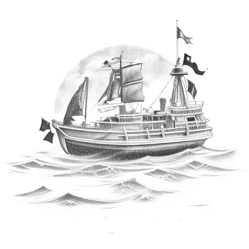 boat in the sea. Italian flag becomes Argentine flag. Turnstile. Sewing machine coffee roaster. Bank. Horse. Supermarket tattoo design idea