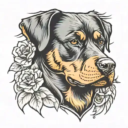 rottweiler breed tattoo design idea