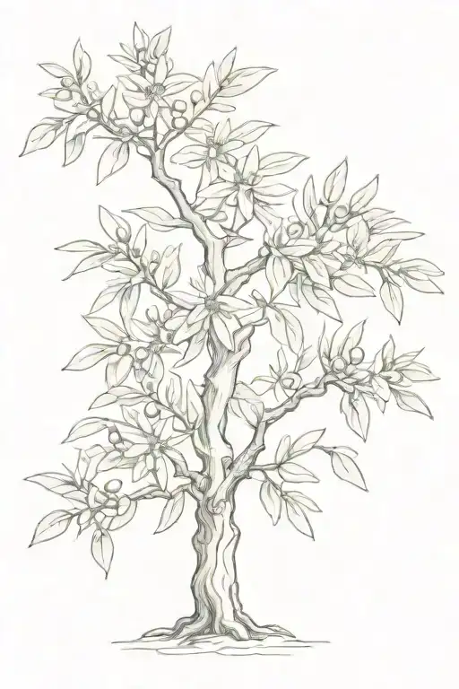 olive tree tattoo design idea