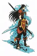 protector warrior standing tattoo design idea