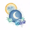 Sun moon space elements tattoo design idea