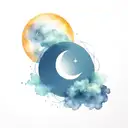 Sun moon space elements tattoo design idea