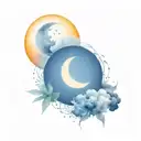 Sun moon space elements tattoo design idea