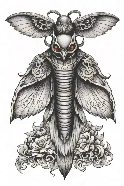 mothman cryptid tattoo design idea