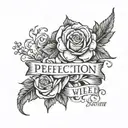 progress over perfection quote tattoo design idea