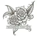 progress over perfection quote tattoo design idea