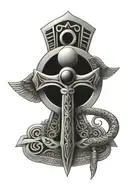 Egyptian Ankh symbol with eye of ra   tattoo design idea