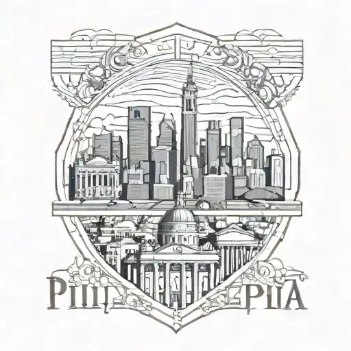 Philadelphia skyline & Valencia spain tattoo design idea